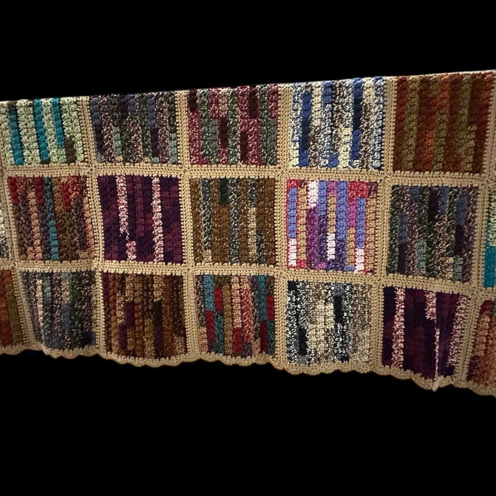 New, unused Handmade Crocheted Patchwork Throw Blanket - Picture 2 of 13